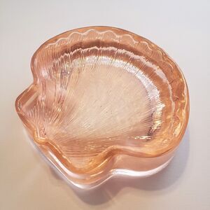 Vintage Pink Glass Seashell Soap/Trinket Dish Mermaid/Coastal/Beachy
